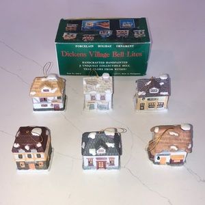 Dickens Village Bell Lites Christmas Ornaments